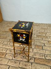 Load image into Gallery viewer, Vintage Artisan CYR Handmade Hand Painted Metal Opening Storage Table Made In England
