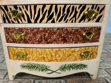 Load image into Gallery viewer, Vintage Artisan Handmade Hand Painted Safari Theme Dresser Zebra &amp; Jaguar
