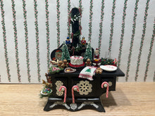 Load image into Gallery viewer, Christmas Decorated Black Stove with Pastries &amp; Accessories
