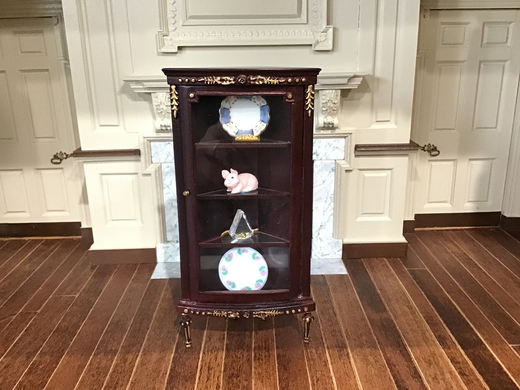 Glass Front Curio Cabinet With Display Items