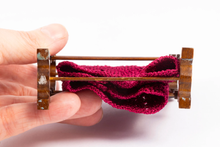 Load image into Gallery viewer, Wooden Quilt Rack with Burgundy Afghan
