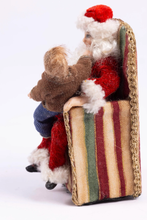 Load image into Gallery viewer, Santa Claus Doll with Child on His Lap in Chair
