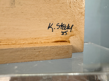 Load image into Gallery viewer, Vintage Artisan Karen Steeley 1985 Fruit Basket Painting Fireplace Screen
