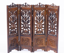 Load image into Gallery viewer, Carved Tudor / Gothic Wooden 4 Panel Screen
