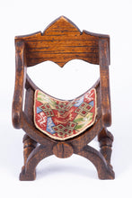 Load image into Gallery viewer, Carved Tudor Chair by Michael Mortimer with Petit Point Cushion
