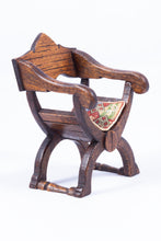 Load image into Gallery viewer, Carved Tudor Chair by Michael Mortimer with Petit Point Cushion
