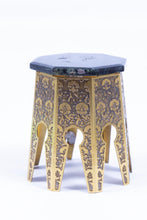 Load image into Gallery viewer, Brass Carved Octagonal Side Table
