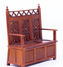 Load image into Gallery viewer, Tudor / Gothic Carved Pew Bench by JBM
