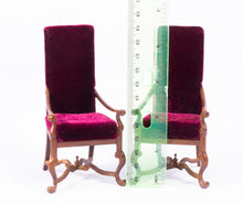 Load image into Gallery viewer, Pair of Bespaq Armchairs with Velvet Burgundy Fabric
