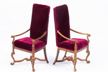 Load image into Gallery viewer, Pair of Bespaq Armchairs with Velvet Burgundy Fabric
