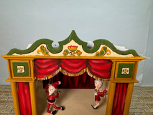 Load image into Gallery viewer, Artisan Jim Ganz 1987 Handmade Christmas Puppet Theatre Hand Painted Mr &amp; Mrs Claus
