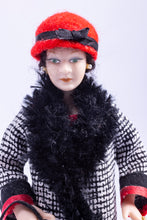 Load image into Gallery viewer, 1920&#39;s - 30&#39;s Wonderful Porcelain Doll with Checkered Dress
