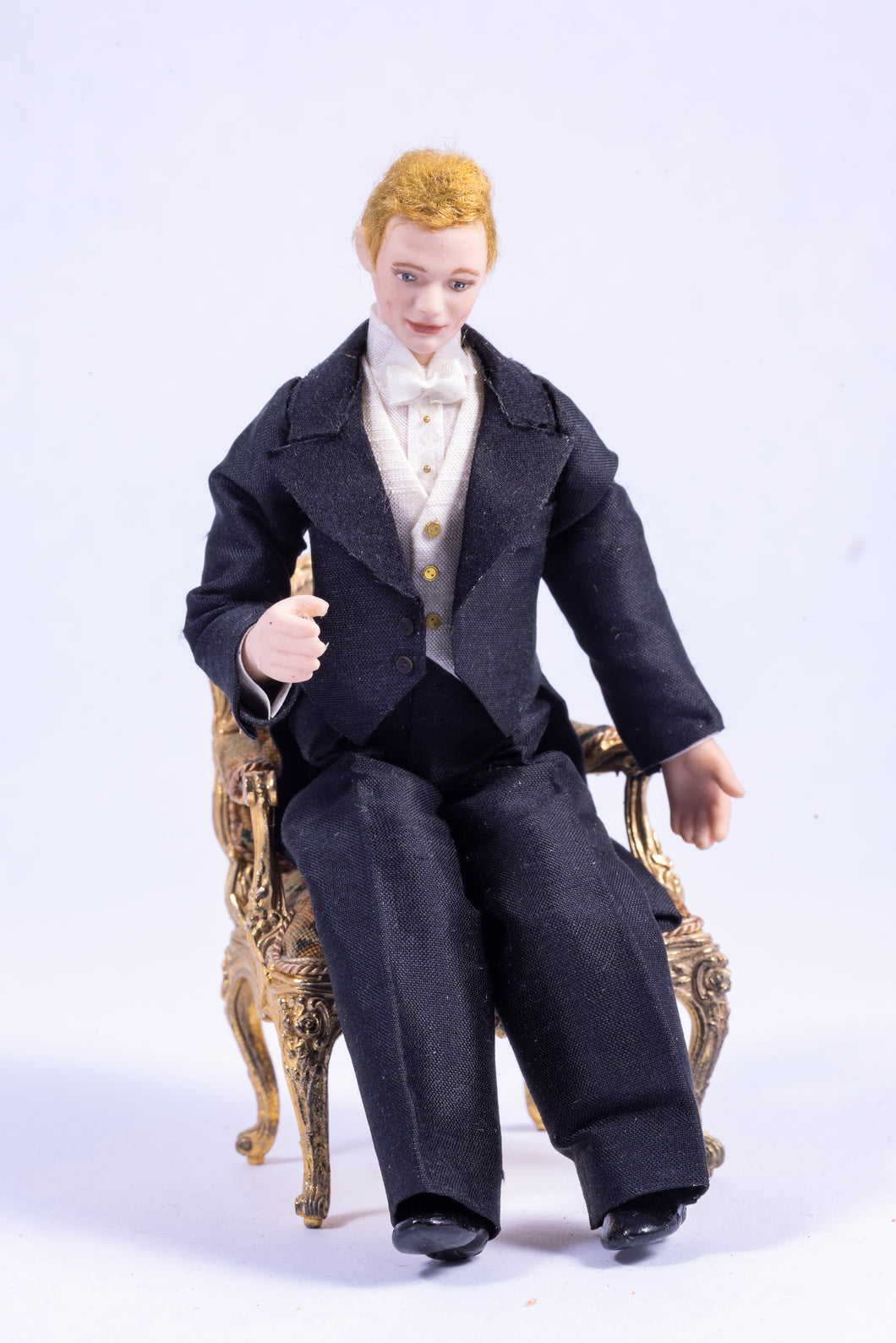 Handmade Porcelain Young Man -  Male Gentleman Doll