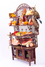 Load image into Gallery viewer, Artisan Decorated Butcher&#39;s Shelf with Old Fashioned Meats, Cheeses &amp; Ron Bufton Scale
