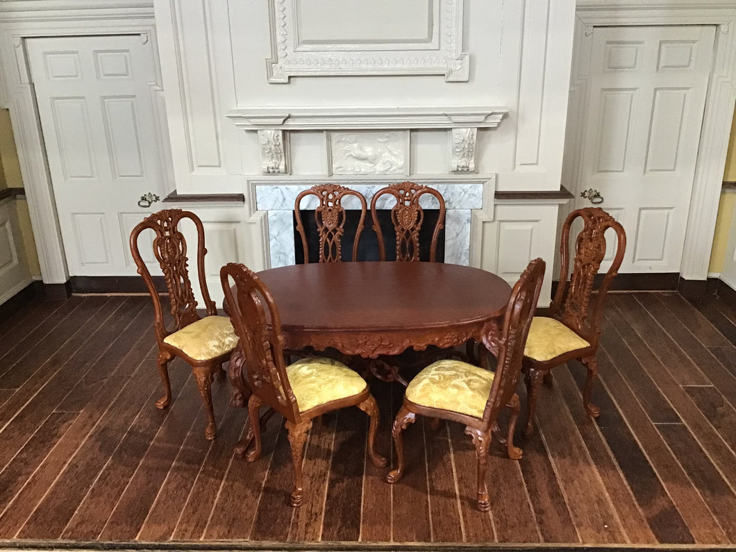 7 pc Gold Bespaq Dining Room Set