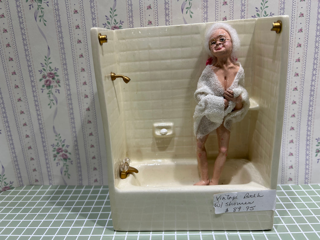 Hand Sculpted Older Women Doll with Towel