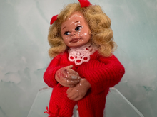 Load image into Gallery viewer, Vintage Artisan Handmade Handpainted OOAK Little Girl Doll In Pajamas With Bows In Hair
