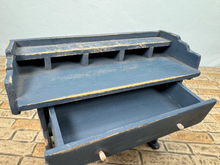 Load image into Gallery viewer, Artisan Handmade Signed Blue Rustic Desk
