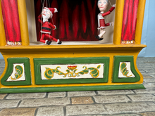 Load image into Gallery viewer, Artisan Jim Ganz 1987 Handmade Christmas Puppet Theatre Hand Painted Mr &amp; Mrs Claus
