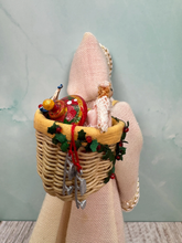 Load image into Gallery viewer, Artisan Handmade Hand Painted Porcelain Santa Doll With Toy Backpack
