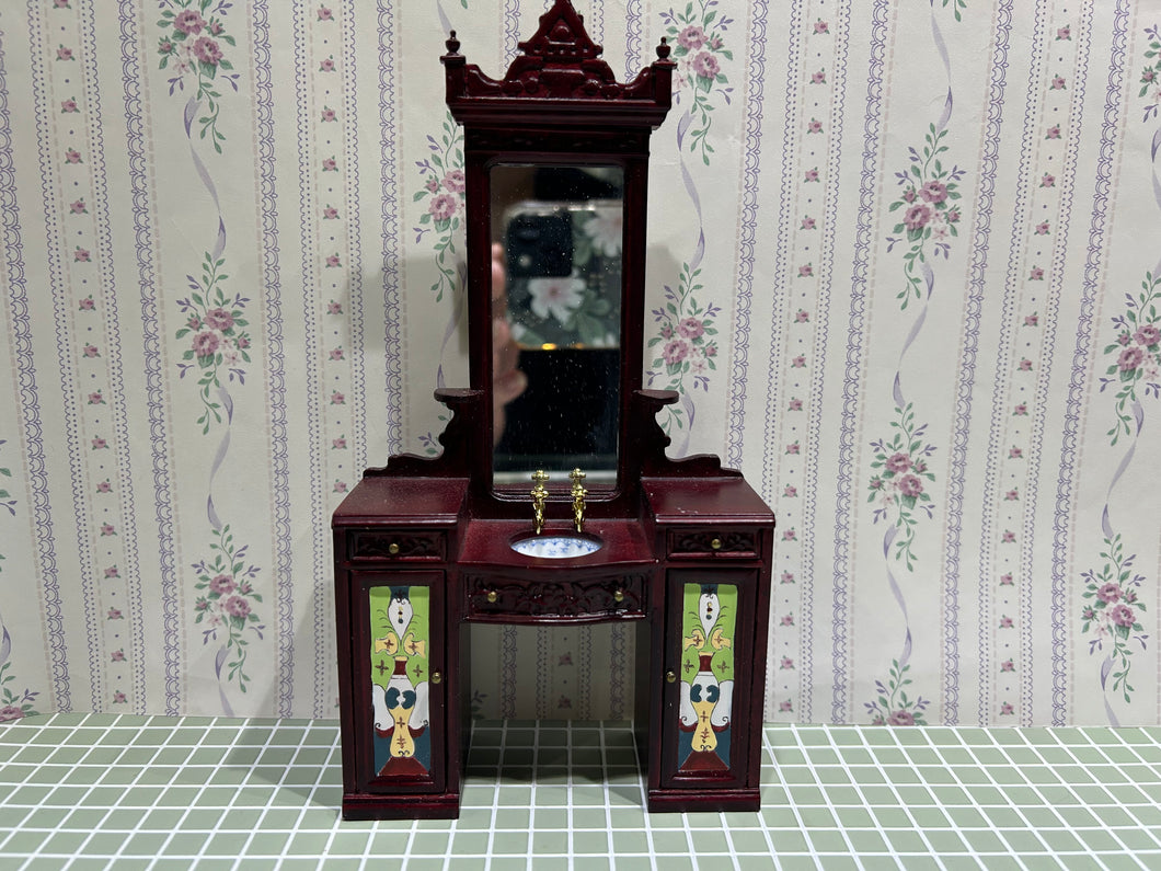 Bespaq Mahogany Sink with Stained Glass