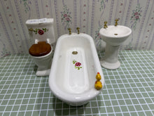 Load image into Gallery viewer, 3pc Vintage Porcelain Bath Set with Rubber Ducky
