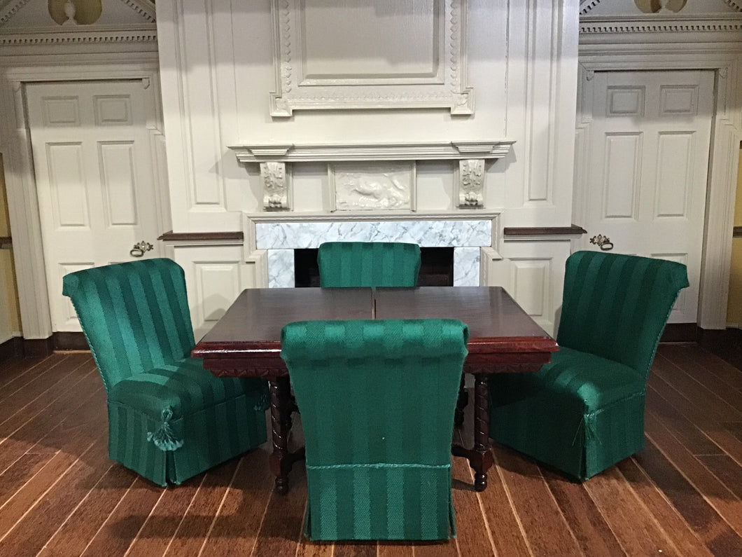 5 pc Fantastic Merchandise Dining Table and Green Chair Set