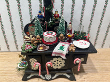 Load image into Gallery viewer, Christmas Decorated Black Stove with Pastries &amp; Accessories
