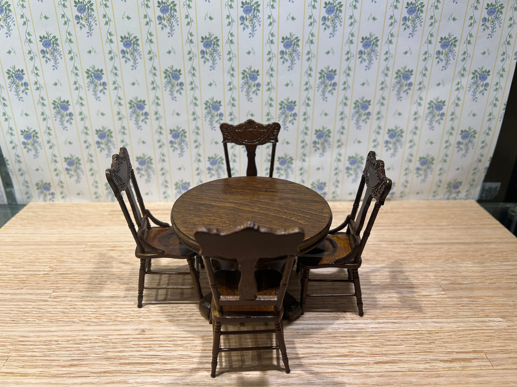 5 Piece Round Wooden Kitchen Table & Chairs