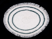 Load image into Gallery viewer, Wonderful Handmade Round Braided Rug with Blue Band &amp; Fringe
