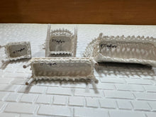 Load image into Gallery viewer, Dollhouse Miniature ~  Half Scale Artisan Peggy Taylor 4 Piece Wicker Outdoor Furniture Set
