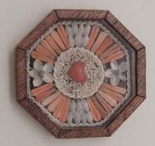 Load image into Gallery viewer, 1&quot; Sailor&#39;s Valentine with Heart Center, Flowers and Shells

