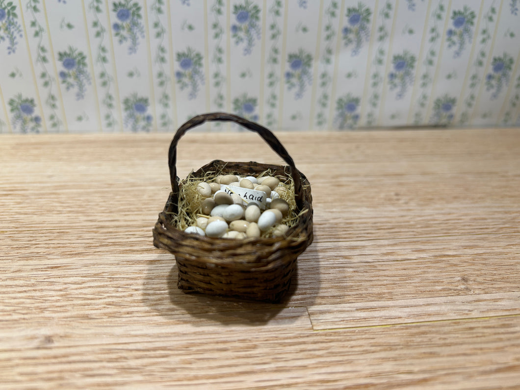 Large Basket of Eggs in Woven Basket