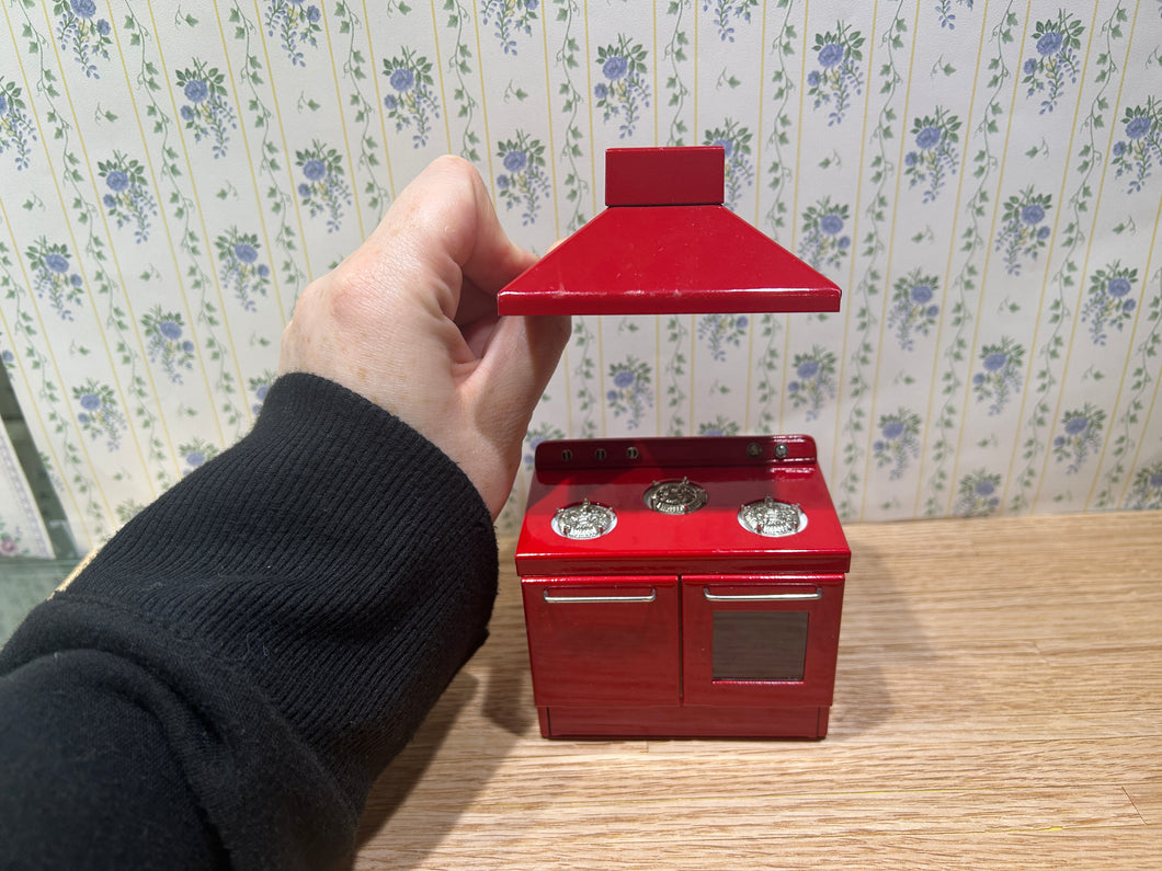 TYA Kitchen Red Metal Stove and Hood Range Made in Japan