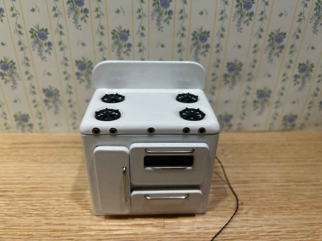 K&J Metal Works White Stove Mid Century Modern 1950s