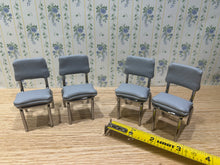 Load image into Gallery viewer, K&amp;J Metal Works Set of 4 Metal Chairs with Leather Cushions
