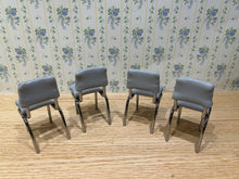 Load image into Gallery viewer, K&amp;J Metal Works Set of 4 Metal Chairs with Leather Cushions
