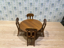 Load image into Gallery viewer, Artisan Made Signed 1976 Wooden Kitchen Table &amp; 4 Chairs
