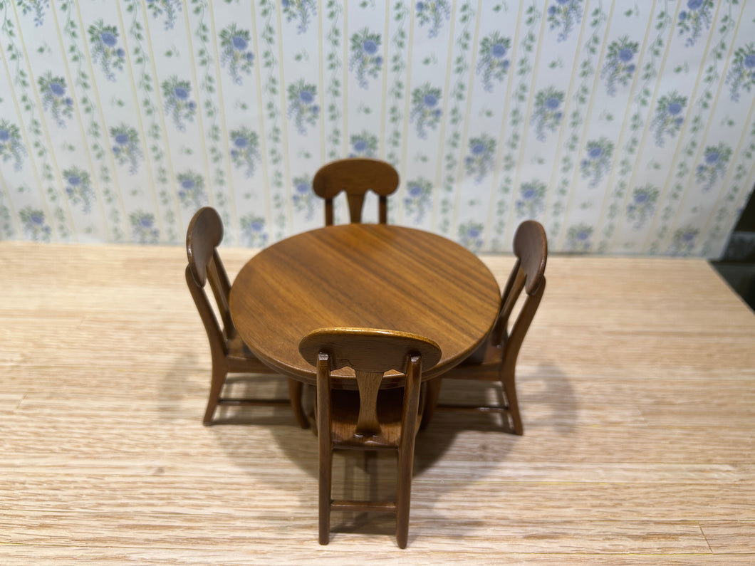 Artisan Made Signed 1976 Wooden Kitchen Table & 4 Chairs