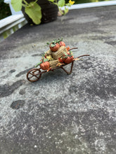 Load image into Gallery viewer, Wheelbarrow with Pumpkins &amp; Bales of Hay
