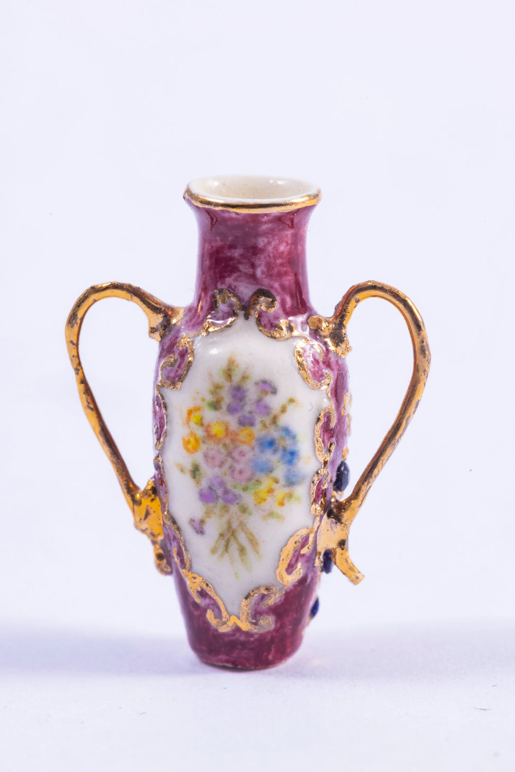 Tiny Handmade Porcelain Vase with 2 Handles, BTB Welch