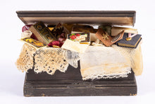 Load image into Gallery viewer, Hand Decorated Aged Wooden Trunk with 1900&#39;s Decor
