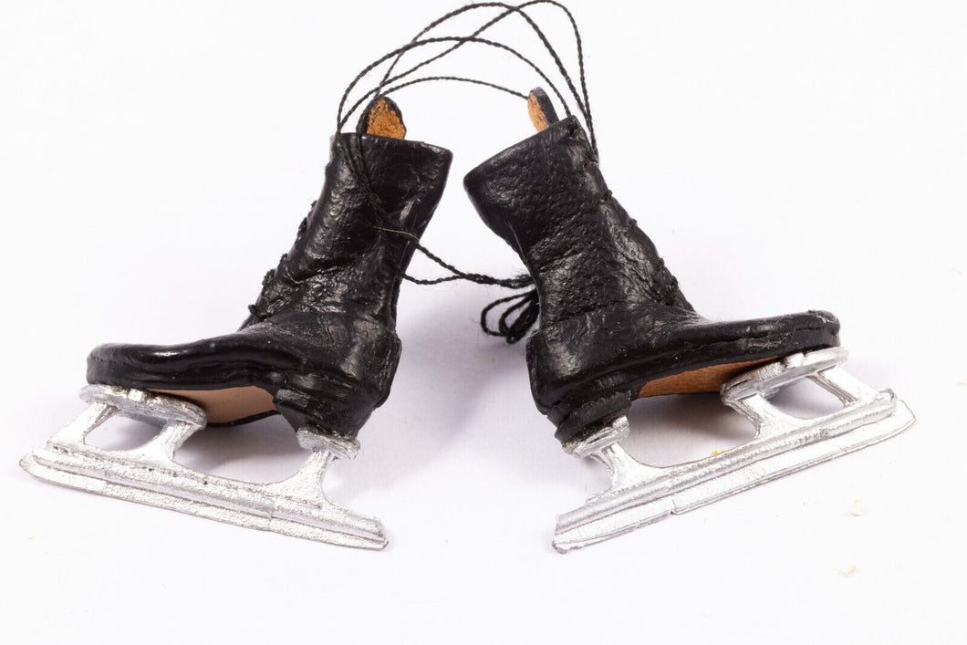 Terrific Pair of Black Leather Ice Skates with Laces