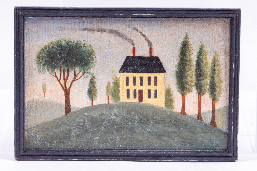 American Folk Art Painting by Peggy McCarter (2001) (Dutch Colonial Parlor)