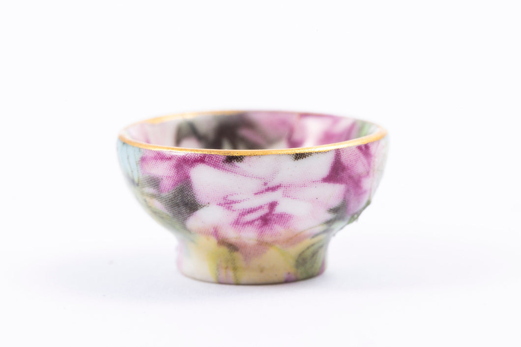 Decorative Bowl with Pink Floral, Made in UK - From Lee Lefkowitz Estate