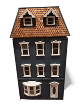 Load image into Gallery viewer, Blue Townhouse Front Opening Dollhouse

