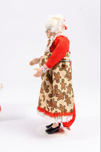 Load image into Gallery viewer, Christmas Porcelain Mrs. Claus Doll in Gingerbread Apron
