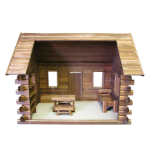 Load image into Gallery viewer, Crockett&#39;s Log Cabin Dollhouse Kit (Real Good Toys)

