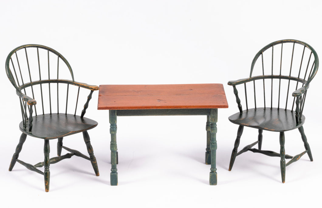 Peter Kendall Tavern Table & Windsor Arm Chair Set by Susan Rountree (Colonial Tavern)