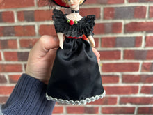 Load image into Gallery viewer, Blonde Lady Doll in Black Dress &amp; Matching Hat
